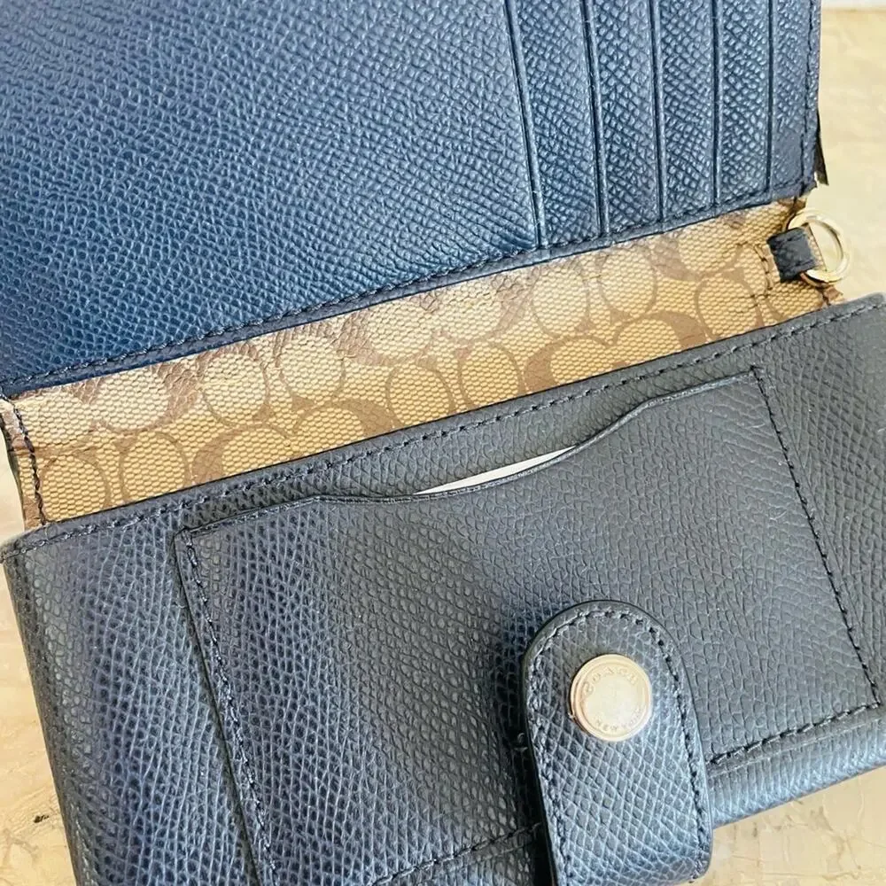 bundle  2 pc of Coach Black Wallet and Keychain Set